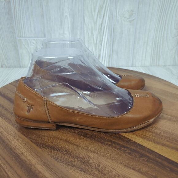 Frye Brown Leather Ballet Flats Womens Size 7.5 - Picture 5 of 12